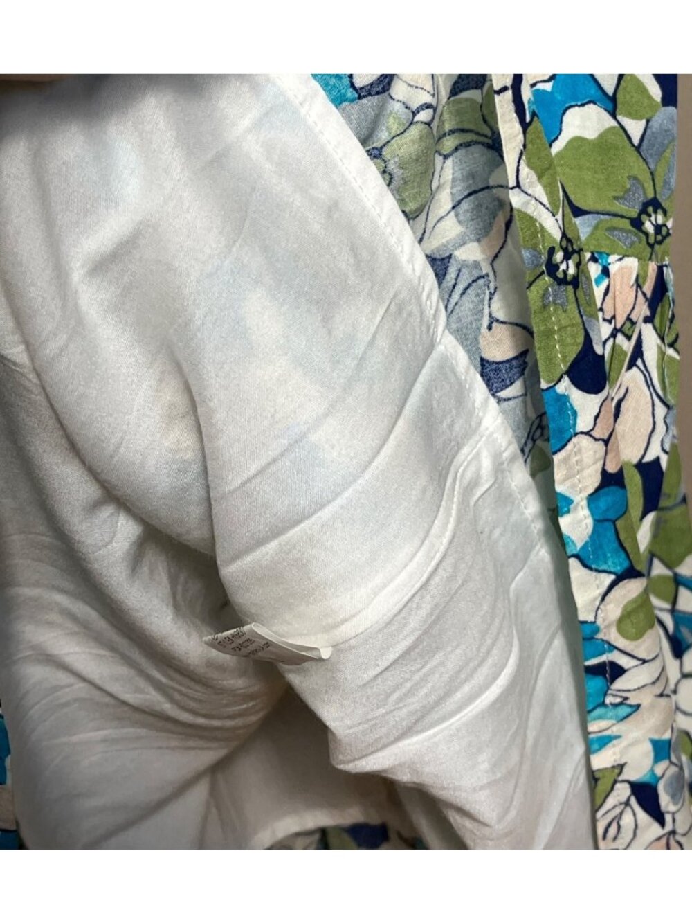 Hayden Dress Maxi Blue Floral Smocked Tiered Boho Pockets Coastal Travel Wom L - Picture 6 of 14